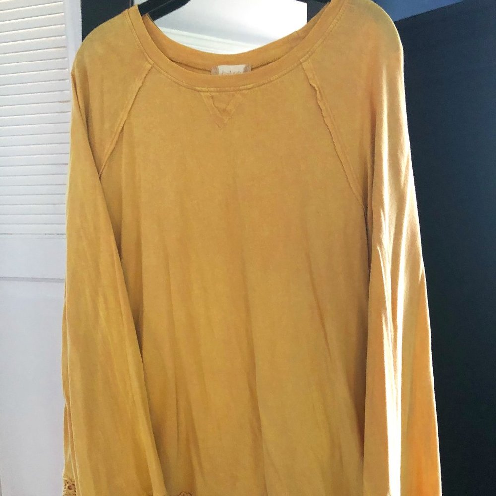 Altar'd State Gold Long Sleeve Tunic Top